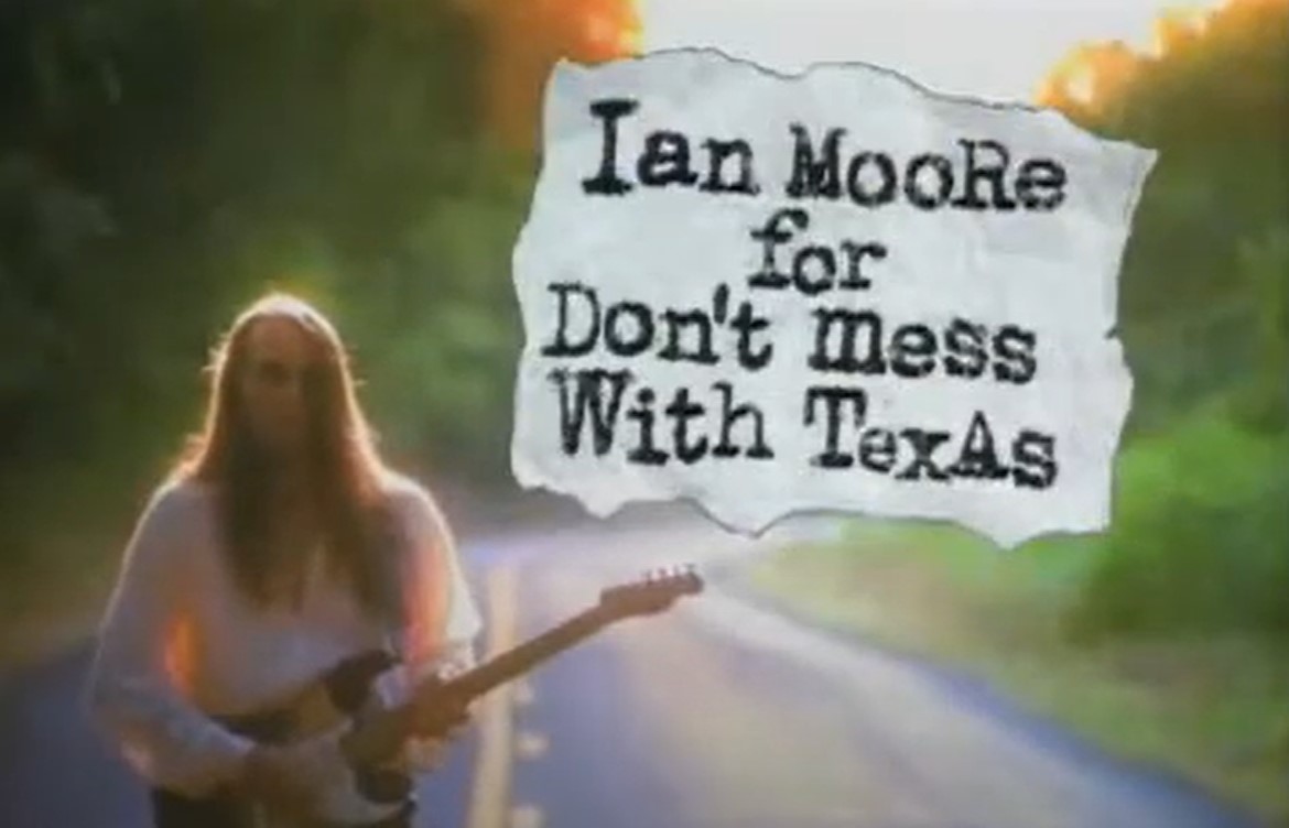 Singer Ian Moore promotes Don't mess with Texas