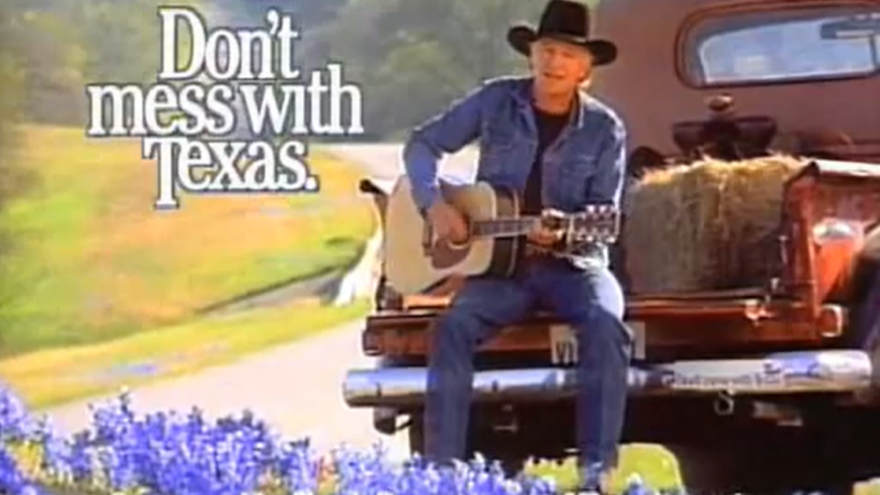 Musician Jerry Jeff Walker promotes Don't mess with Texas.