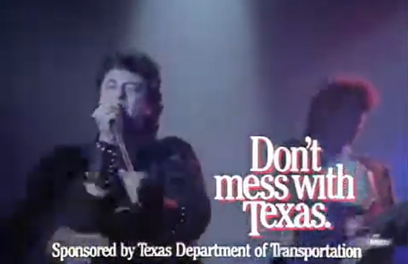 Musician Joe Ely promotes Don't mess with Texas.