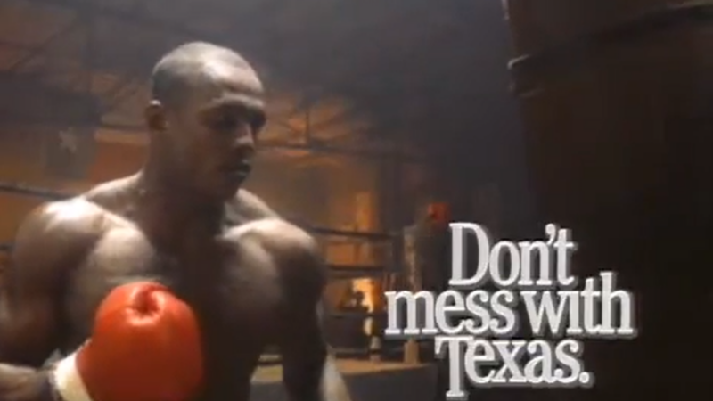 Mike Williams promotes Don't mess with Texas.