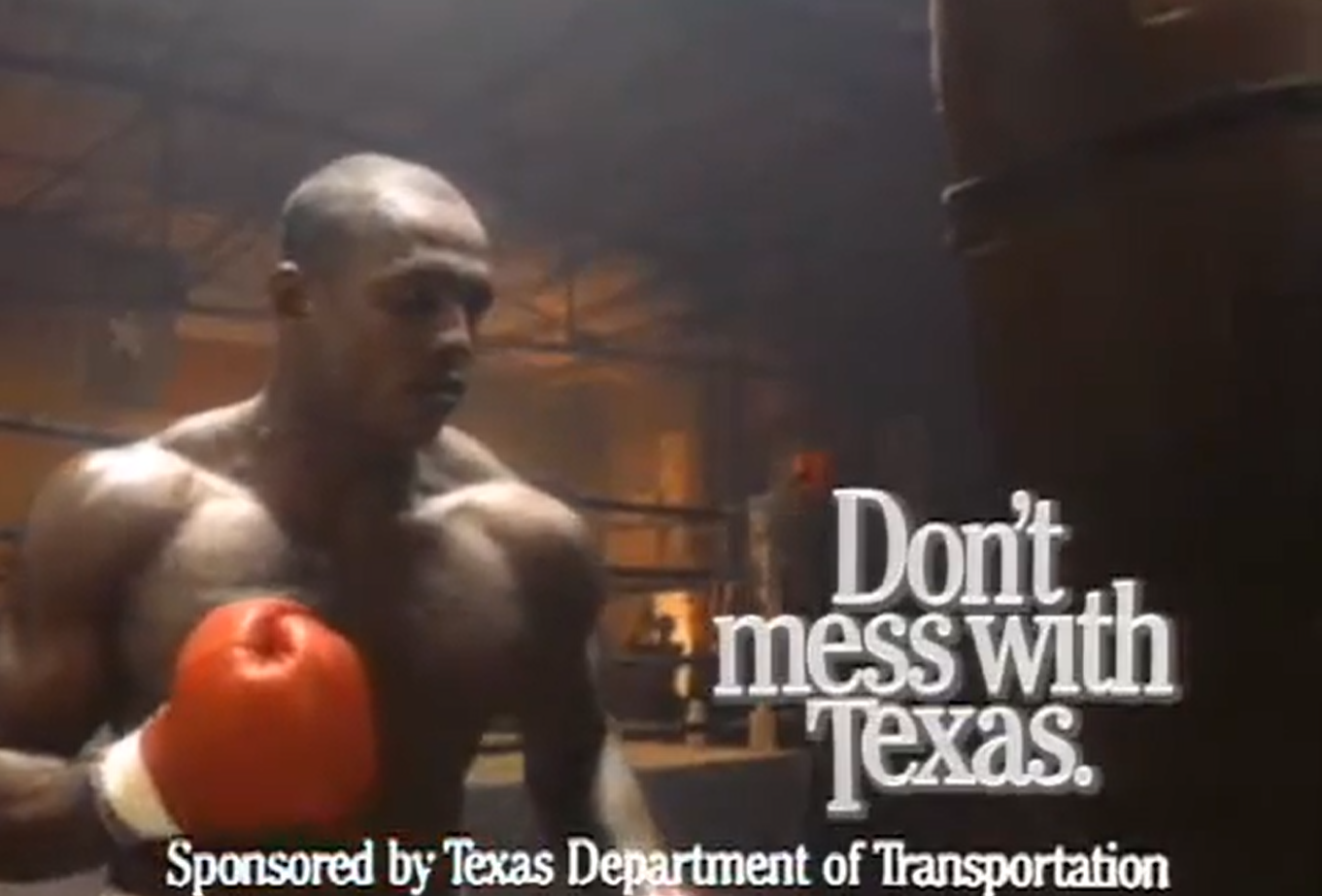 Mike Williams promotes Don't mess with Texas.